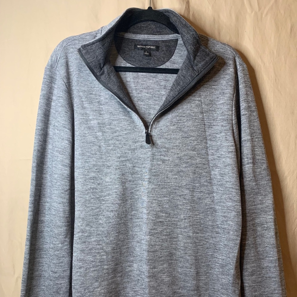 Banana Republic, Collared Partial Zip Sweater, Size Large